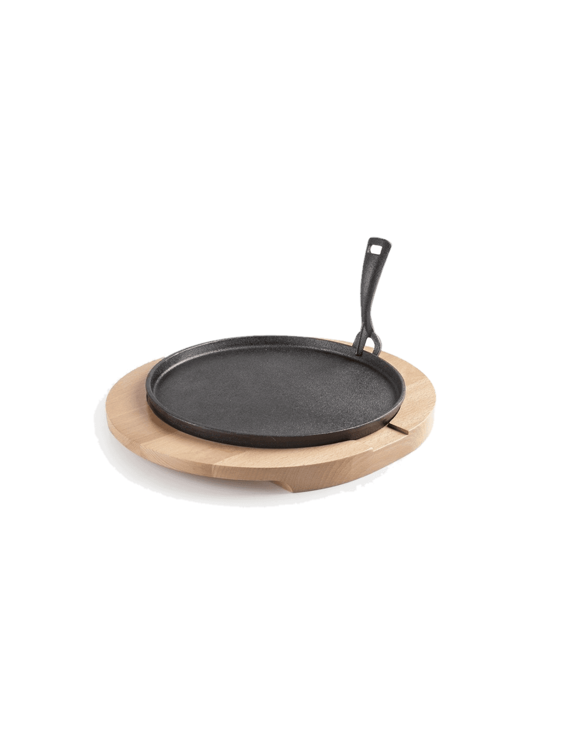 Plato de hierro fundido + base de madera de Ibili