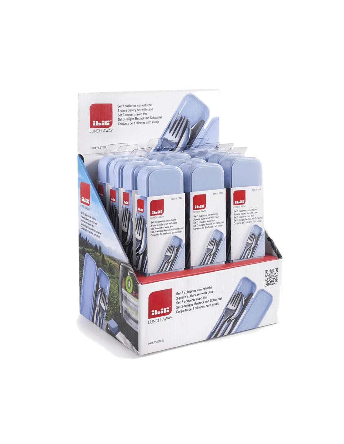Set 3 cubiertos con estuche lunch away de Ibili