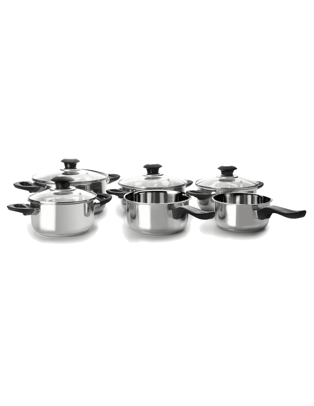 Bateria 6 Piezas Optima (Tapas Cristal) de Ibili