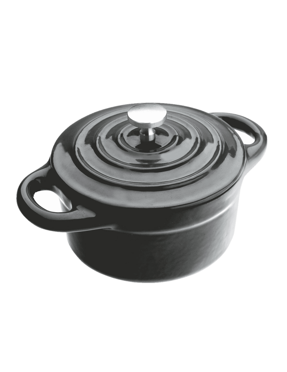 Mini Cocotte Redonda Negra/Roja de Ibili