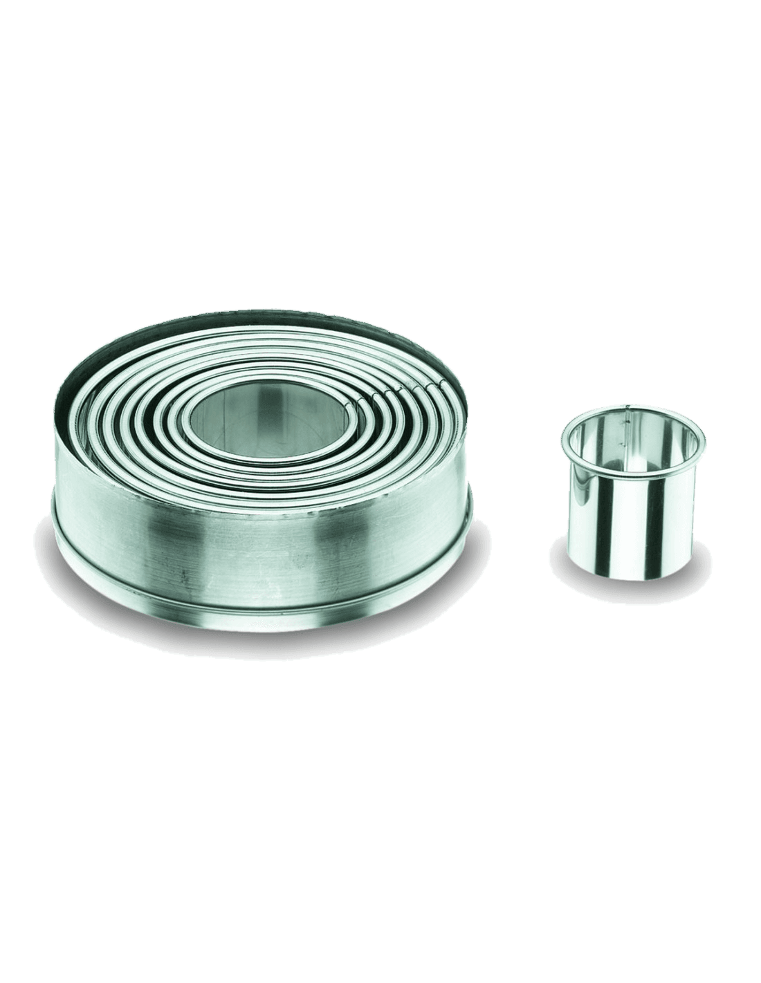 Caja 9 cortapastas redondo lisos inoxidable de Lacor