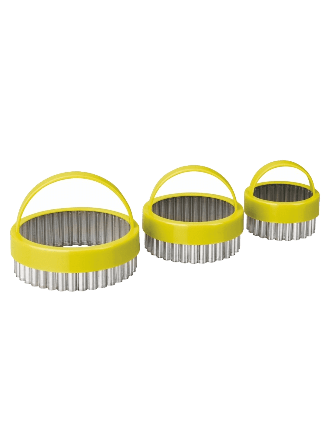 Set 3 Cortapastas Rizados Con Asa Estañado de Ibili