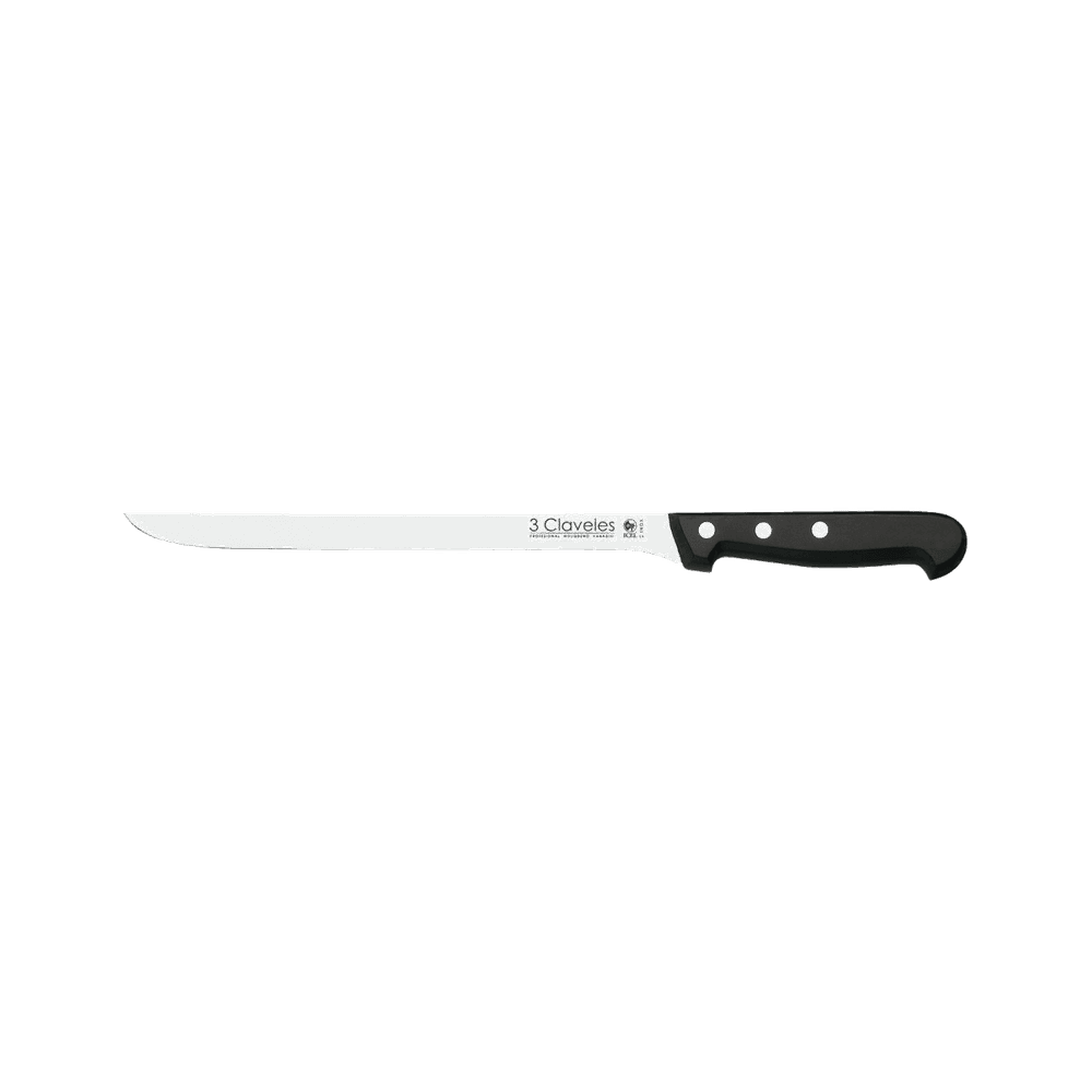 Cuchillo jamonero inoxidable pom 24 cm 9,5" 00930 de 3 claveles